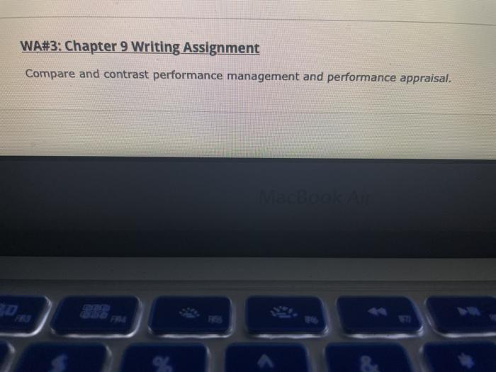 WA#3: Chapter 9 Writing Assignment Compare and