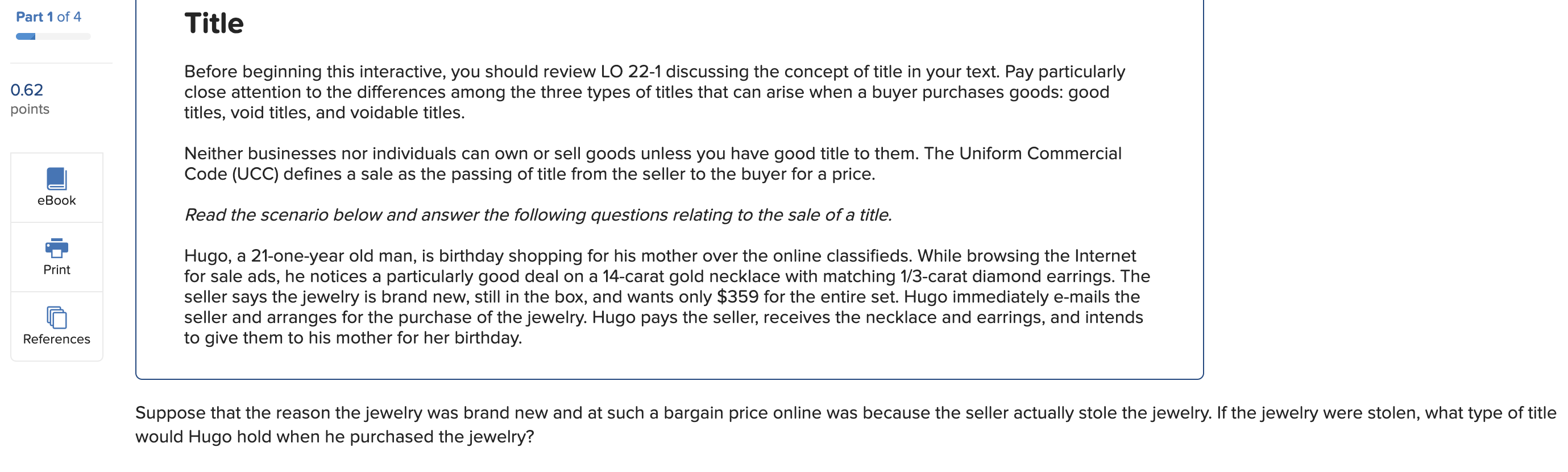 All four parts are a part of one question. Part 1