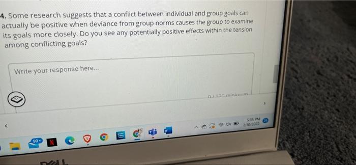 4. Some research suggests that a conflict between