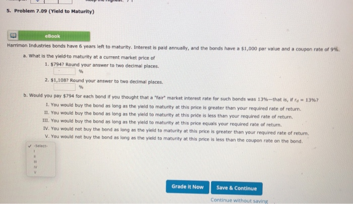 eBook Problem Walk-Through Madsen Motors's bonds