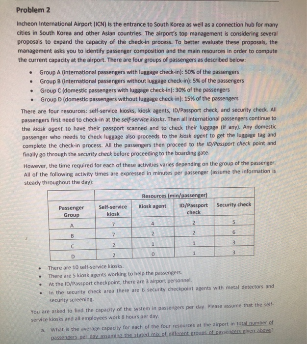 Problem 2 Incheon International Airport (ICN) is