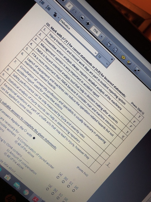 saftey course , true or false 03 IS THelvetica