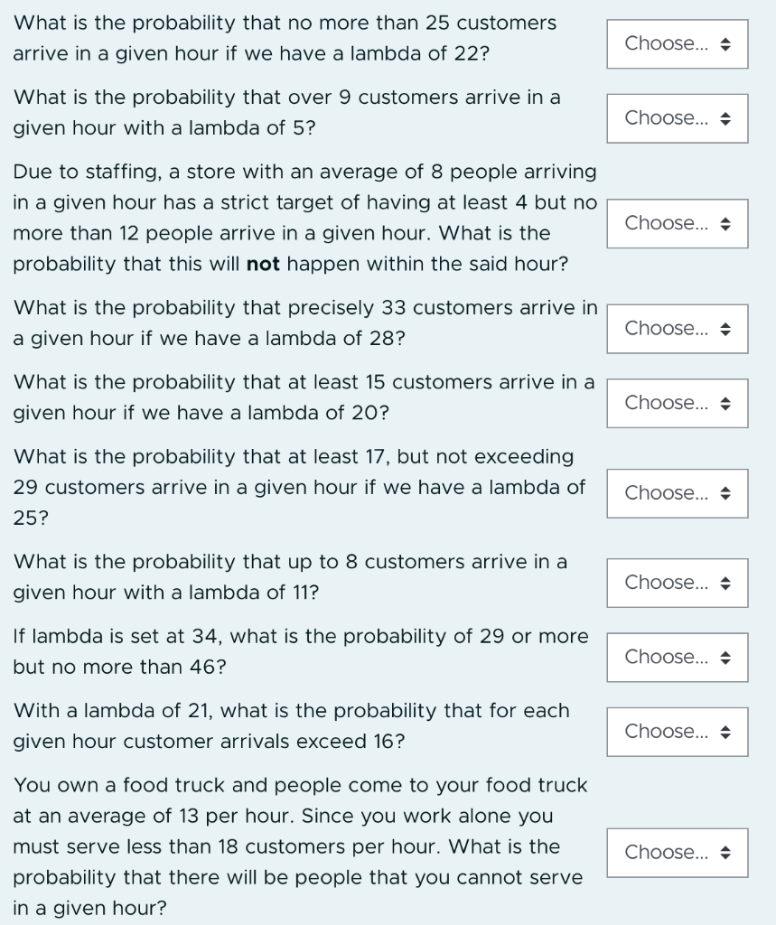Part 2: The Poisson Distribution Recall that when