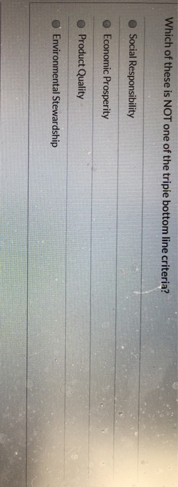 Which of these is NOT one of the triple bottom