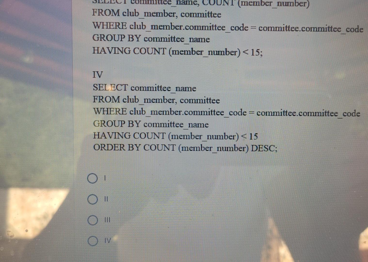 List the committees and count those that have