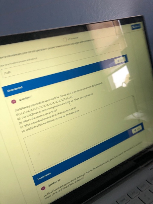 Umered The following observations were made for