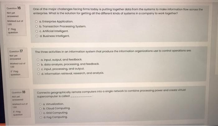 IM IN A HURRY PLEASE JUST ANSWERS CORRECT OPTIONS