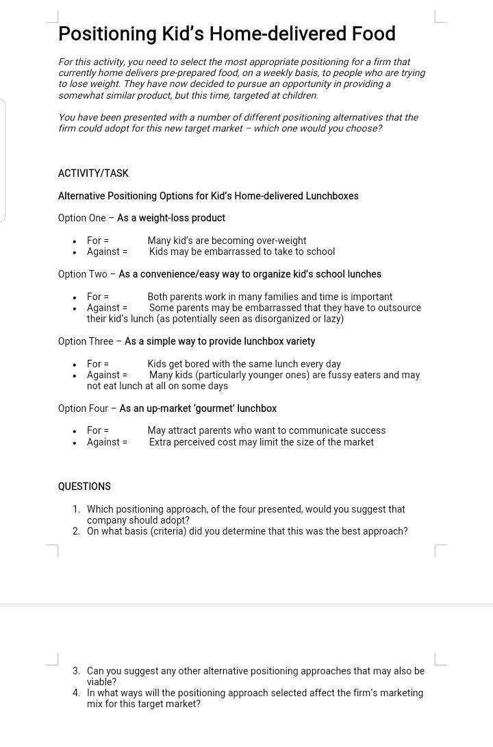 course name marketing planing and application