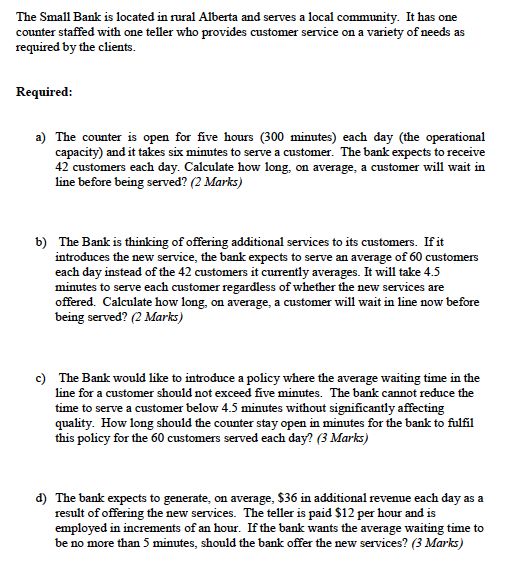 The Small Bank is located in rural Alberta and