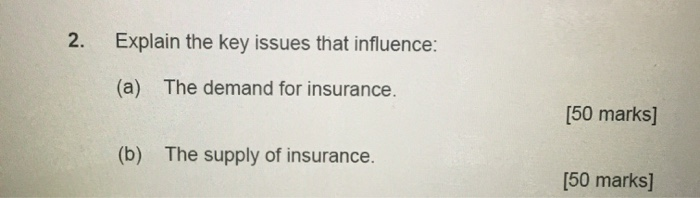 2. Explain the key issues that influence: (a) The