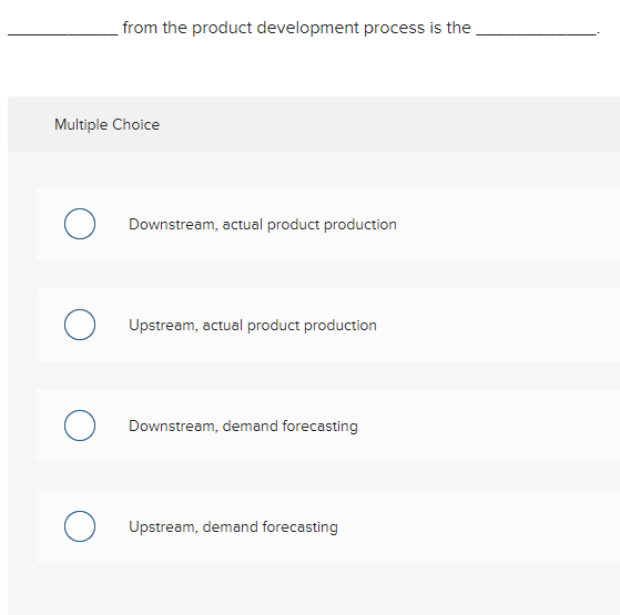 from the product development process is the