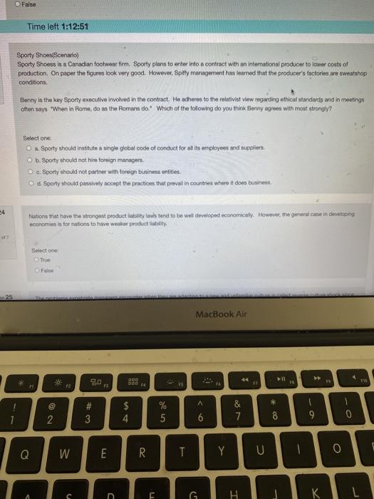 False Time left 1:12:51 Sporty Shoes(Scenario)