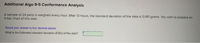 Additional Algo 9-5 Conformance Analysis A sample