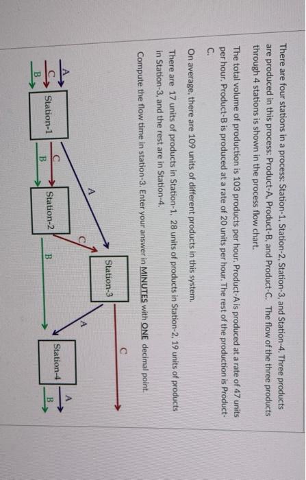 There are four stations in a process: Station-1,