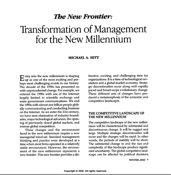 Take a look at the reading "The New Frontier: