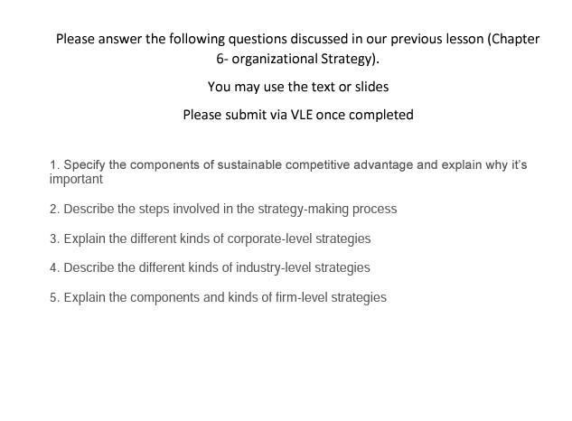 Please answer the following questions discussed