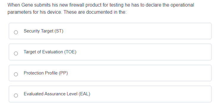 When Gene submits his new firewall product for