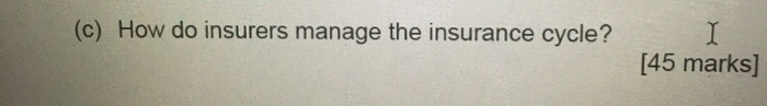 (c) How do insurers manage the insurance cycle?