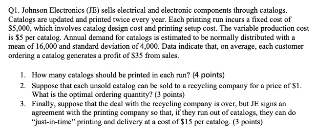 Please answer only part 3. Thank you! Q1. Johnson