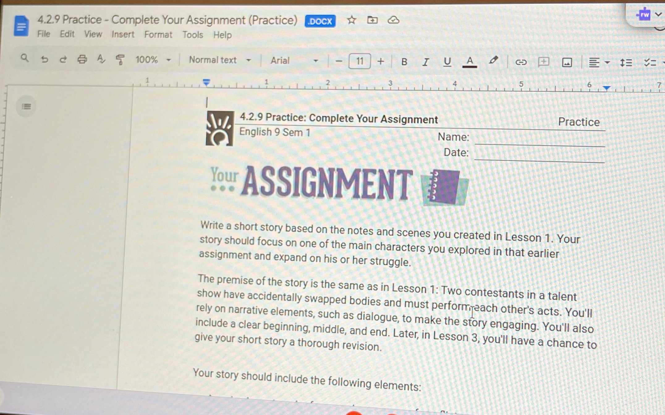 4.2.9 Practice - Complete Your Assignment