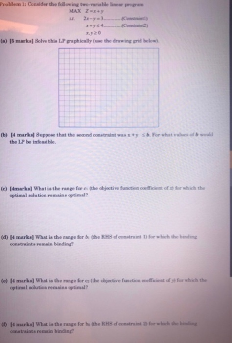 Problem 1. Consider the following two variable
