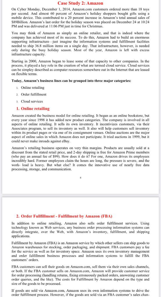 answer this please Case Study 2: Amazon On Cyber