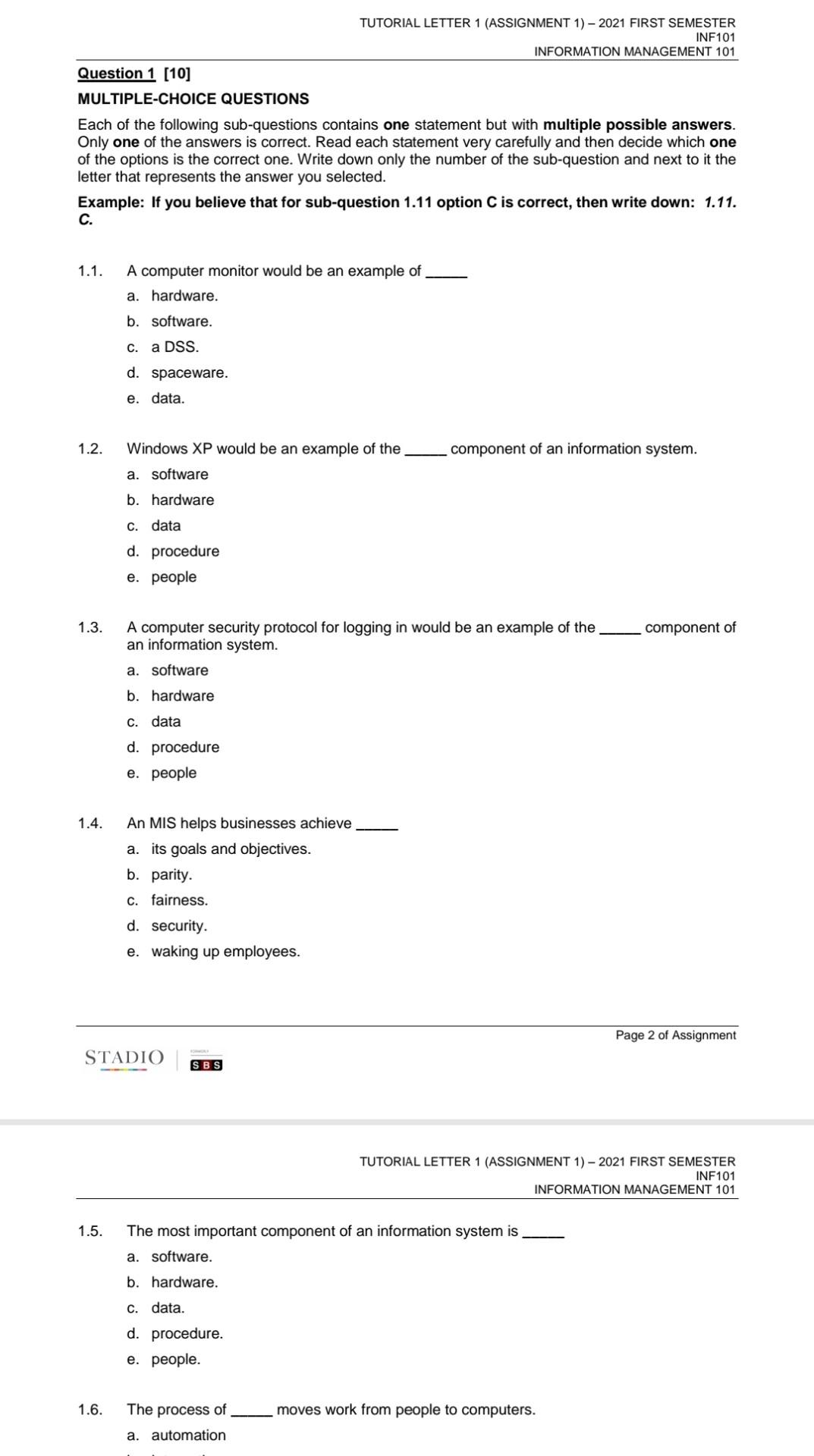 Please assist with answering the questions above