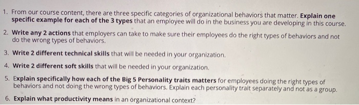 1. From our course content, there are three