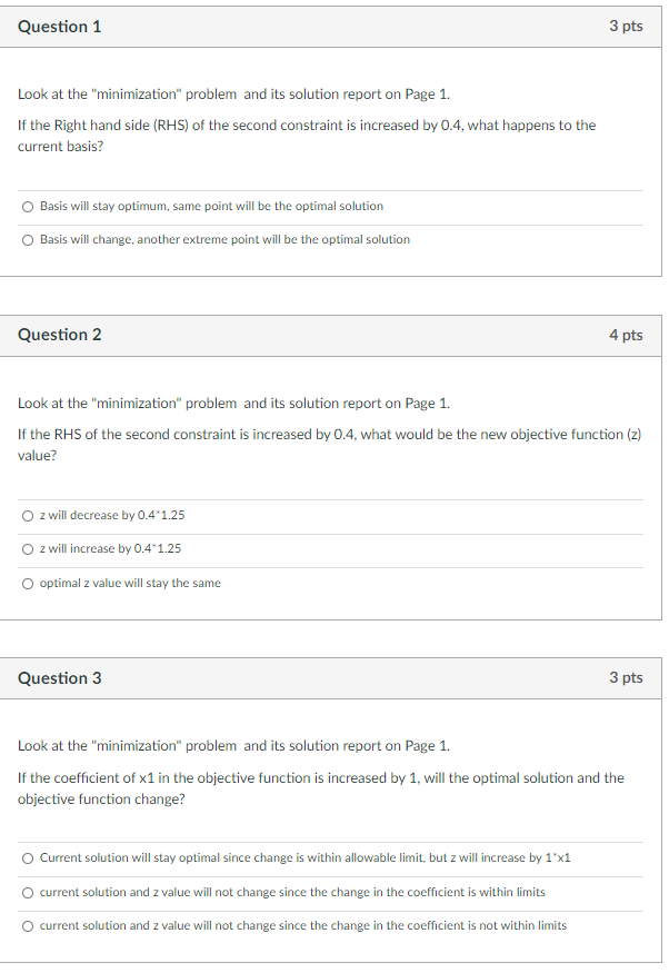 asap! Sensitivity Analysis In-class Exercise