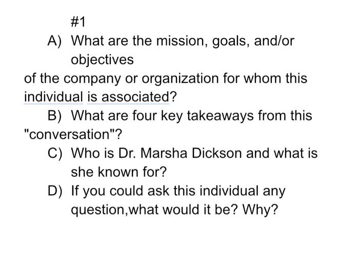 from reading the following #1 A) What are the