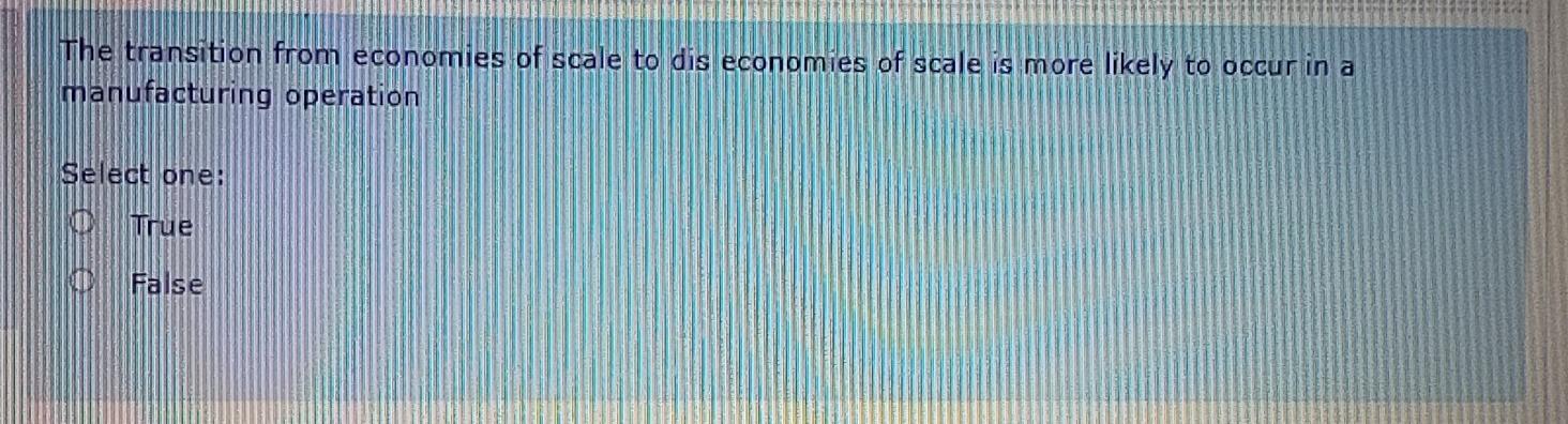 The transition from economies of scale to dis