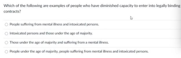 Which of the following are examples of people who