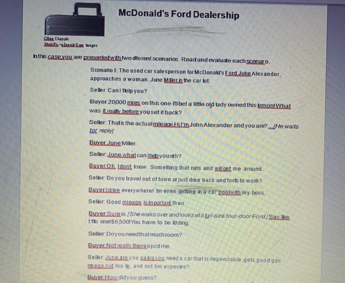 McDonald's Ford Dealership Cien Chapple Shaute