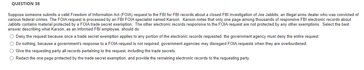 QUESTION 38 Suppose someone submits a valid
