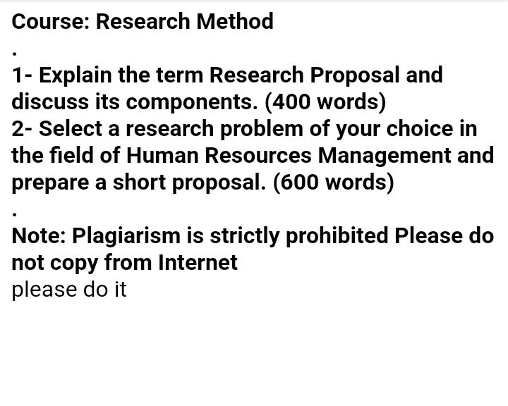 Course: Research Method 1- Explain the term