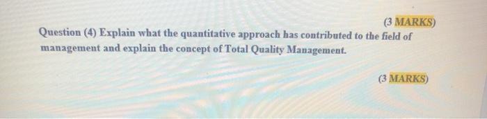 (3 MARKS) Question (4) Explain what the