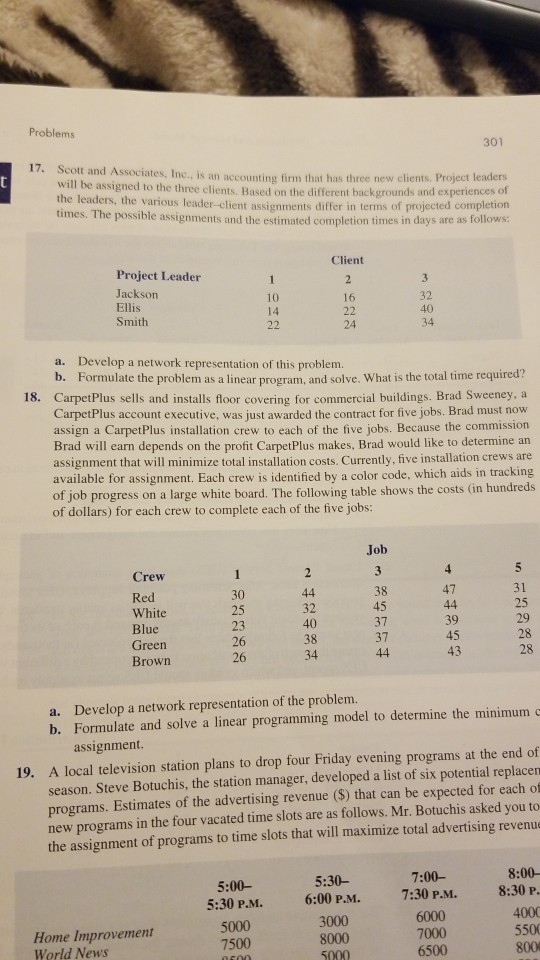 number 17 a and b. Problems 301 17. Scott and