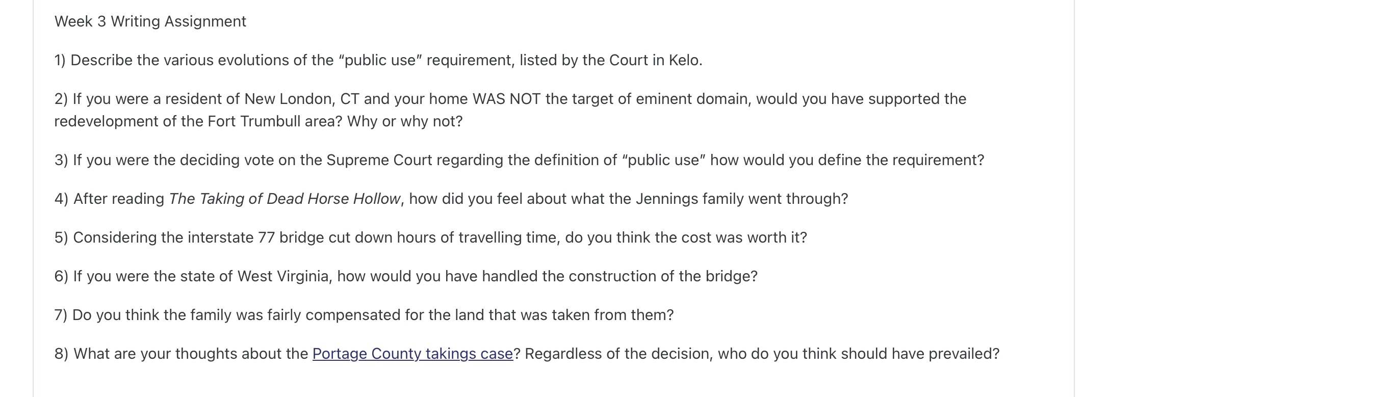 Week 3 Writing Assignment 1) Describe the various