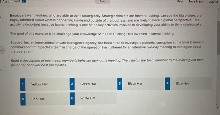5 Assignment 1 Help Sove & Exit Submit Employers