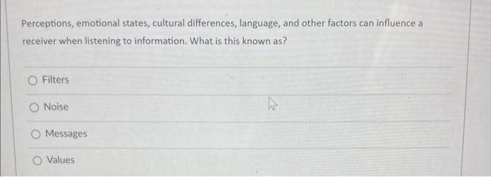 Perceptions, emotional states, cultural