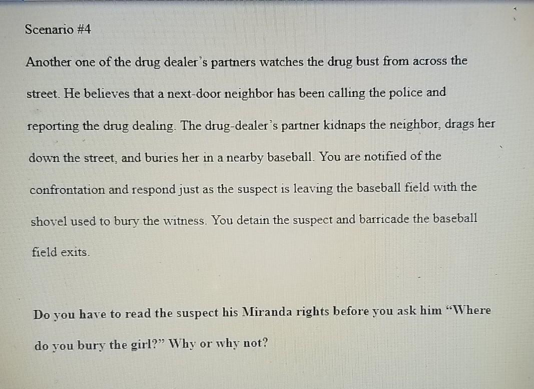 Please help Scenario #4 Another one of the drug