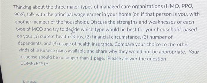 Thinking about the three major types of managed