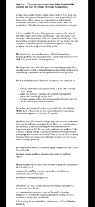 Scenariol: Please answer the questies below based