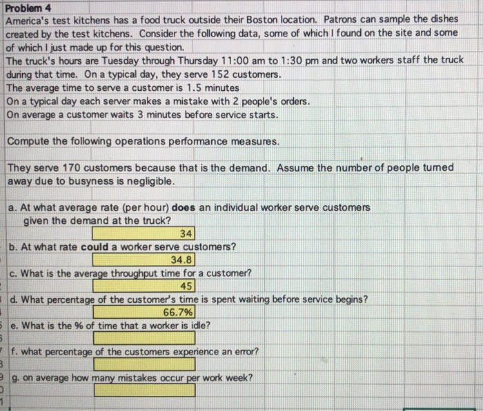 please just complete parts e,f, and g Problem 4