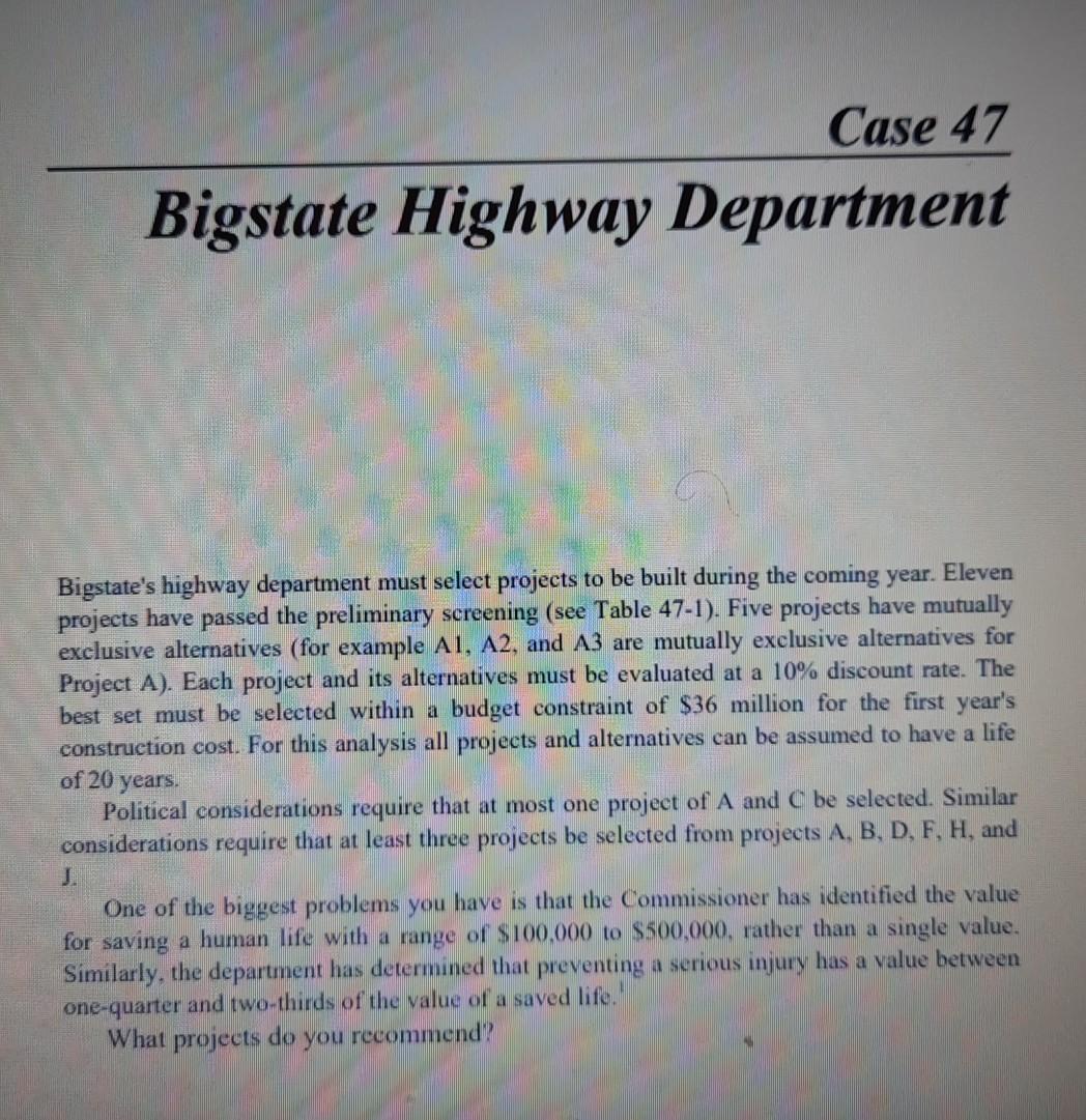 Please use the Benefit/Cost Ratio. Please what