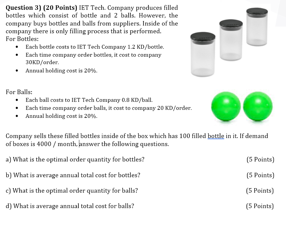Question 3) (20 Points) IET Tech. Company
