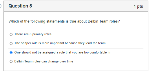 The Belbin model is 9 roles: Plant, Resource