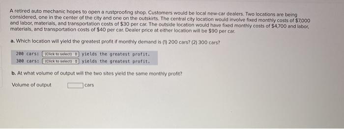 A retired auto mechanic hopes to open a