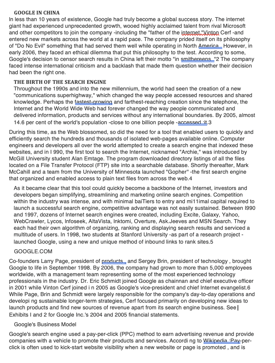 GOOGLE IN CHINA In less than 10 years of