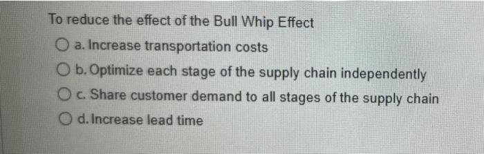 The critical role of cycle inventory is O a. To
